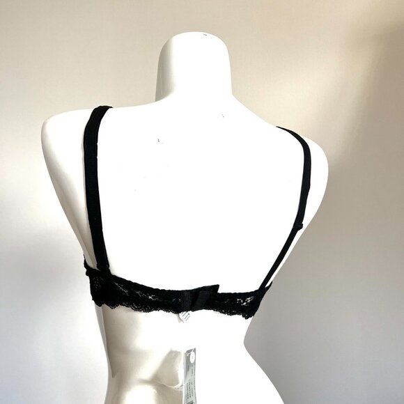 NWT Ritratti Milano Black Lace Underwire Bra / Bralette 36B - Picture 7 of 13